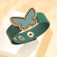 New Pu Leather Jewelry Alloy Butterfly Acrylic All-match Bracelet main image 4