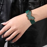 New Pu Leather Jewelry Alloy Butterfly Acrylic All-match Bracelet main image 5