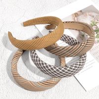 New Autumn And Winter Plaid Headband Retro Houndstooth Fabric Hair Accessories main image 2