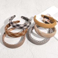 New Autumn And Winter Plaid Headband Retro Houndstooth Fabric Hair Accessories main image 3