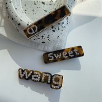 Rhinestone Hairpin Letter Bangs Hairpin Spring Back Head Clip Side Clip main image 4