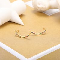 Fashion Colored Zircon Series Cross-border New Willow Crescent Earrings main image 3