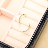 Fashion Colored Zircon Series Cross-border New Willow Crescent Earrings main image 5