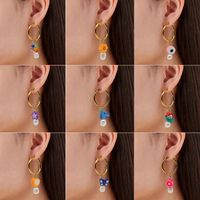 Boucles D&#39;oreilles Simples En Perles De Céramique Souple Assorties Aux Couleurs Bohèmes En Gros main image 1