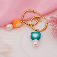 Bohemian Color Matching Simple Soft Ceramic Pearl Earrings Wholesale main image 5
