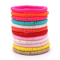 Bohemian Solid Color Clay Elastic Rope Bracelet Jewelry main image 4