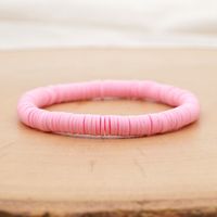 Bohemian Solid Color Clay Elastic Rope Bracelet Jewelry main image 5