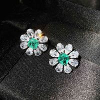 Jewelry Imitation Natural Blue Topaz Necklace Diamond Earrings Ring Pendant sku image 6