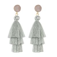 European And American Retro Ethnic Three-layer Tassel Multi-layer Splicing Earrings sku image 11