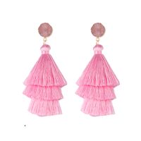 European And American Retro Ethnic Three-layer Tassel Multi-layer Splicing Earrings sku image 9