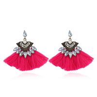 Fan-shaped Color Diamondretro Tassel Bohemian Temperament Earrings sku image 4