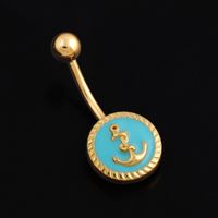 Piercing Jewelry Blue Drip Oil Anchor Belly Button Ring Belly Button Nail sku image 1