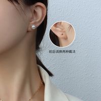 Stainless Steel Pearl Earrings Necklace sku image 9