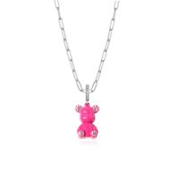 European And American Simple Thick Chain Bear Pendant Single Layer Necklace Wholesale sku image 1