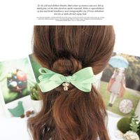 Hairpin Korea Bear Rhinestone Hairpin Ribbon Bow Hairpin Spring Clip sku image 1