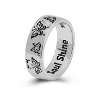 Vintage Engraving Dating Couple Ladies Magic Butterfly Ring sku image 1