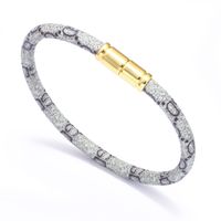 Colorful Pu Leather Couple Alloy Magnetic Buckle Bracelet sku image 3