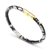 Colorful Pu Leather Couple Alloy Magnetic Buckle Bracelet sku image 5