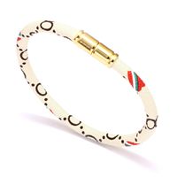 Colorful Pu Leather Couple Alloy Magnetic Buckle Bracelet sku image 7