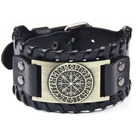 European And American Pirate Bracelet Retro Compass Men's Wide Leather Bracelet sku image 6