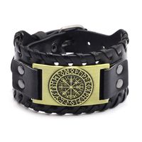 European And American Pirate Bracelet Retro Compass Men's Wide Leather Bracelet sku image 1