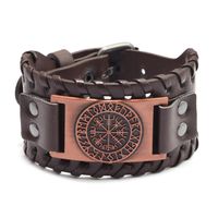 European And American Pirate Bracelet Retro Compass Men's Wide Leather Bracelet sku image 3