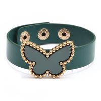New Pu Leather Jewelry Alloy Butterfly Acrylic All-match Bracelet sku image 1