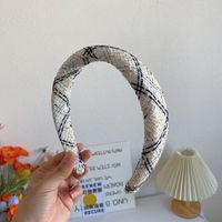 Korean Hair Accessories Retro Plaid Wide Side Sponge Headband Wholesale sku image 1