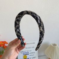 Korean Hair Accessories Retro Plaid Wide Side Sponge Headband Wholesale sku image 2