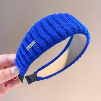 Retro Autumn And Winter New Wool Wide Klein Blue Headband sku image 4
