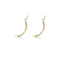 Fashion Colored Zircon Series Cross-border New Willow Crescent Earrings sku image 1