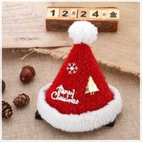 New Barrettes Cute Christmas Hat Plush Bonnet Shengjingpai Dress Up Duckbill Clip Hair Clip Headdress sku image 4