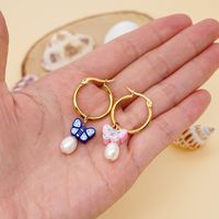 Bohemian Color Matching Simple Soft Ceramic Pearl Earrings Wholesale sku image 9
