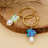 Bohemian Color Matching Simple Soft Ceramic Pearl Earrings Wholesale sku image 3