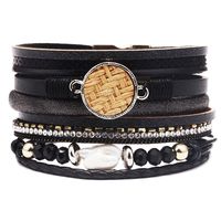 European And American Diamond Bracelet Braided Leather Bracelet sku image 3