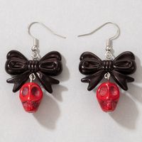 Boucles D&#39;oreilles Tête De Mort Halloween Européenne Et Américaine Avec Peinture En Aérosol main image 6