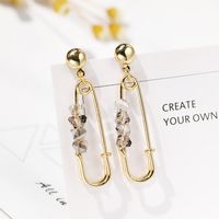 European And American Crystal Earrings Exaggerated Pin Copper Earrings Wholesale main image 2
