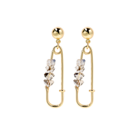 European And American Crystal Earrings Exaggerated Pin Copper Earrings Wholesale main image 4