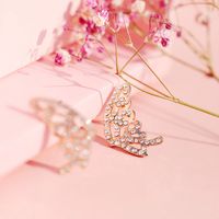 Echtvergoldete Kristallhalskette Einfache Schmetterlings-kristallanhänger-halskette sku image 1
