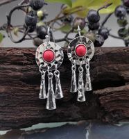 European And American New Red Turquoise Earrings Retro Ethnic Earrings main image 1