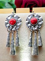 European And American New Red Turquoise Earrings Retro Ethnic Earrings main image 3