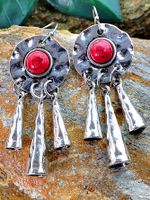 European And American New Red Turquoise Earrings Retro Ethnic Earrings main image 7