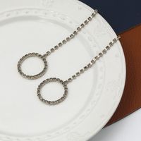 Fashion Classic Geometric Diamond Copper Long Pendent Earrings sku image 2