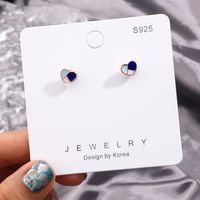 Fashionable And Exquisite Blue Heart-shaped Women's Charm Stud Earrings main image 6
