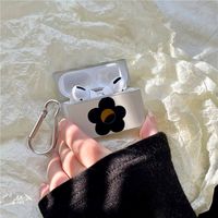 Checkerboard Black Flower Mirror Earphone Protective Shell main image 5
