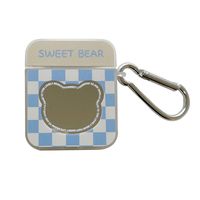 Blue Checkerboard Bear Mirror Airpods Earphone Protective Shell main image 6