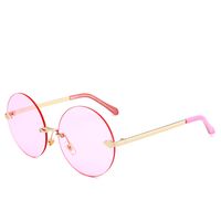 New Frameless Sunglasses Arrow Large Size Round Women's Sunglasses Wholesale main image 2