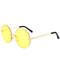 New Frameless Sunglasses Arrow Large Size Round Women's Sunglasses Wholesale main image 3