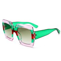 Fashion Translucent Color Striped Square Sunglasses European And American Sunglasses main image 2
