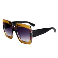 Fashion Translucent Color Striped Square Sunglasses European And American Sunglasses main image 5